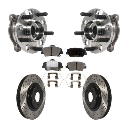 Kit de plaquettes de Rotor de frein, roulement de moyeu avant, fente percée, pour Kia Sorento Hyundai Sant