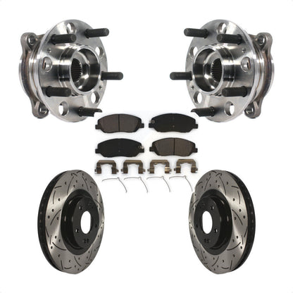 Kit de plaquettes de Rotor de frein, roulement de moyeu avant, fente de perçage revêtue, pour Hyundai Santa Fe X