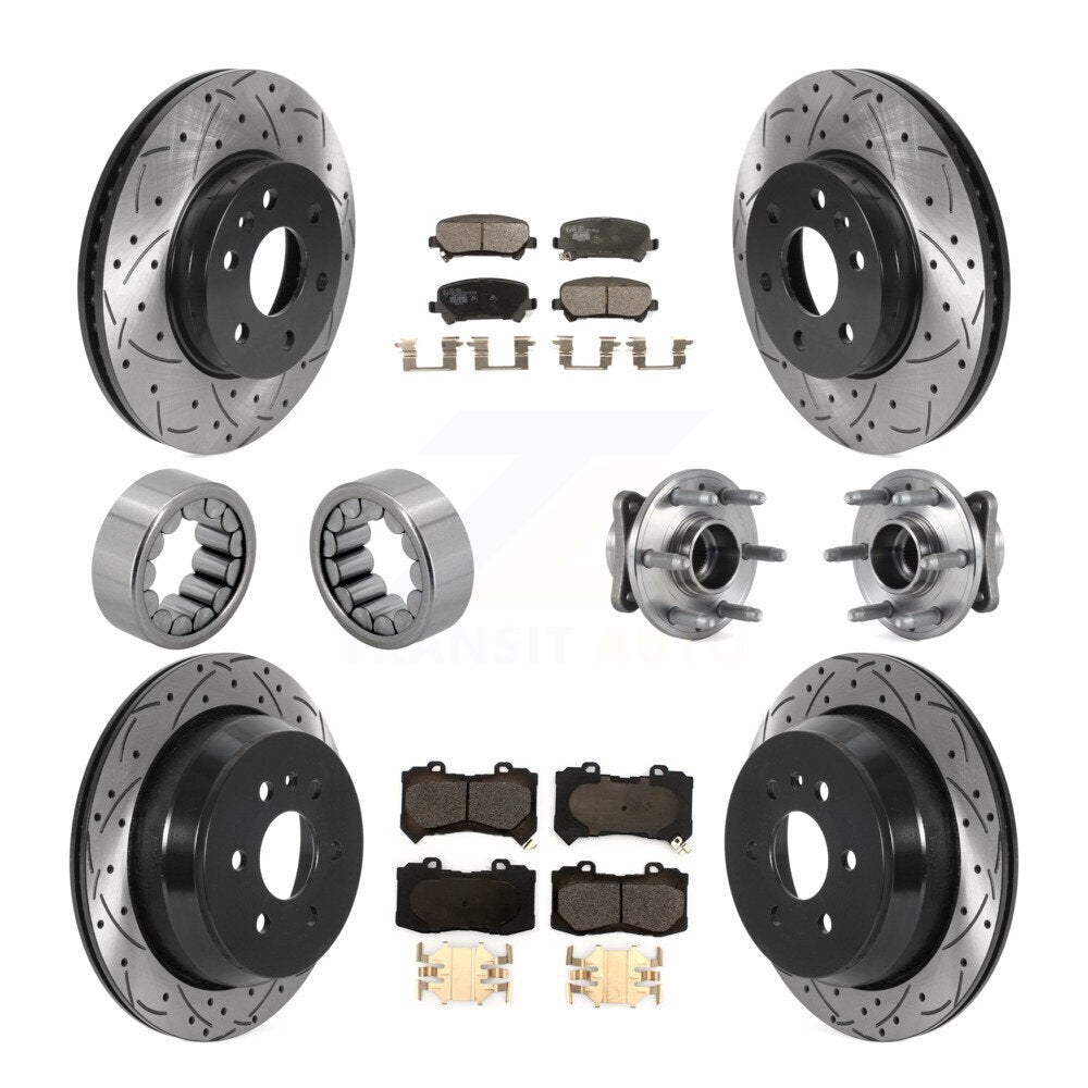 Kit de chaussures de plaquettes de Rotor de frein enduites de roulement de moyeu avant et arrière (10 pièces) pour Chevrolet GM