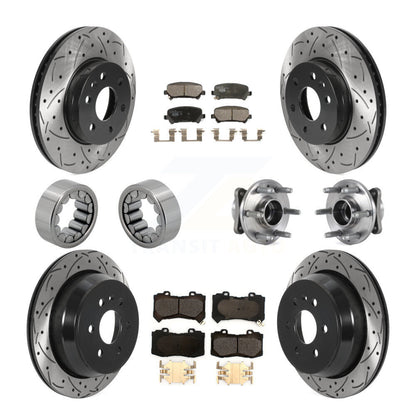 Kit de chaussures de plaquettes de Rotor de frein enduites de roulement de moyeu avant et arrière (10 pièces) pour Chevrolet GM