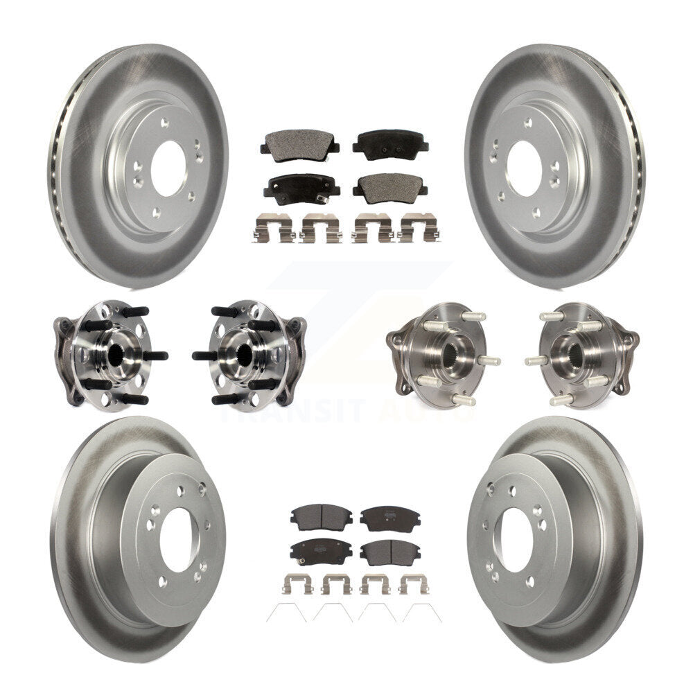 Kit de plaquettes de rotor de frein enduites de roulement de moyeu avant et arrière (10 pièces) pour Hyundai Tucson Ki