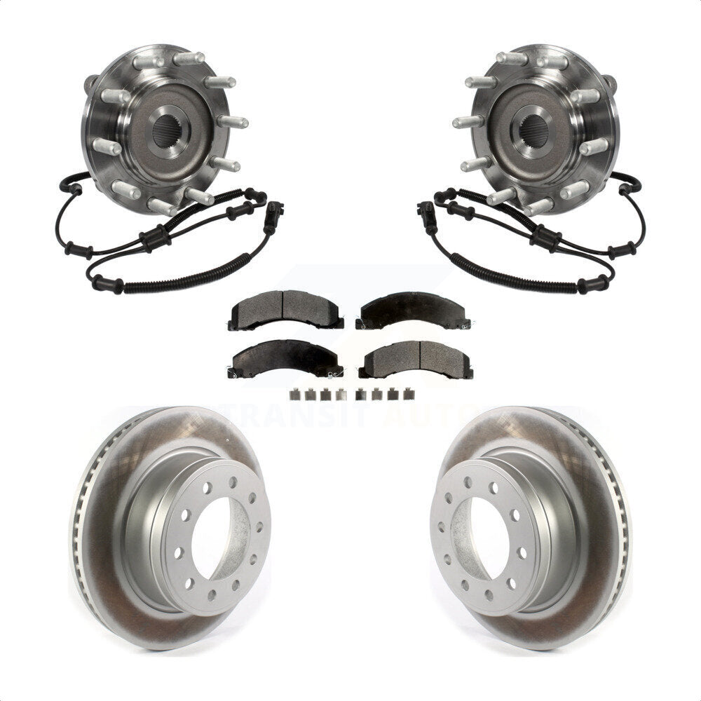 Ensemble de roulement de moyeu avant, Rotor de frein et plaquettes revêtus, Kit pour Ram Dodge 4500 550