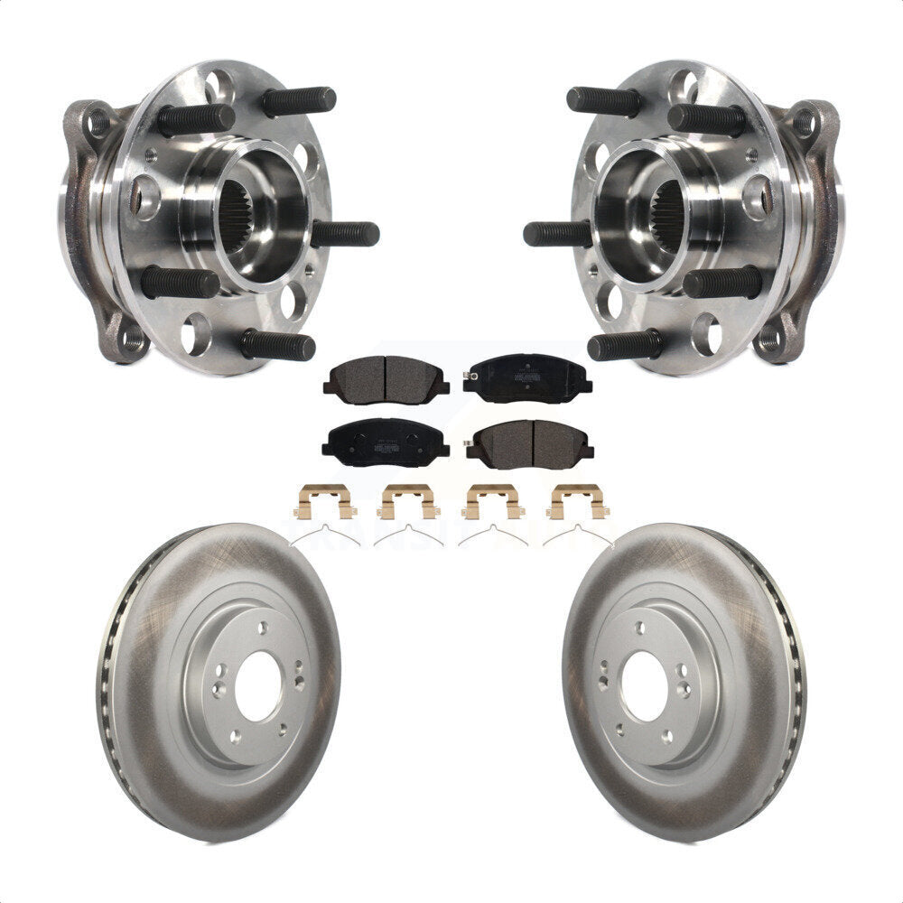 Ensemble de roulement de moyeu avant, Rotor de frein et plaquettes revêtus, Kit pour Hyundai Santa Fe X