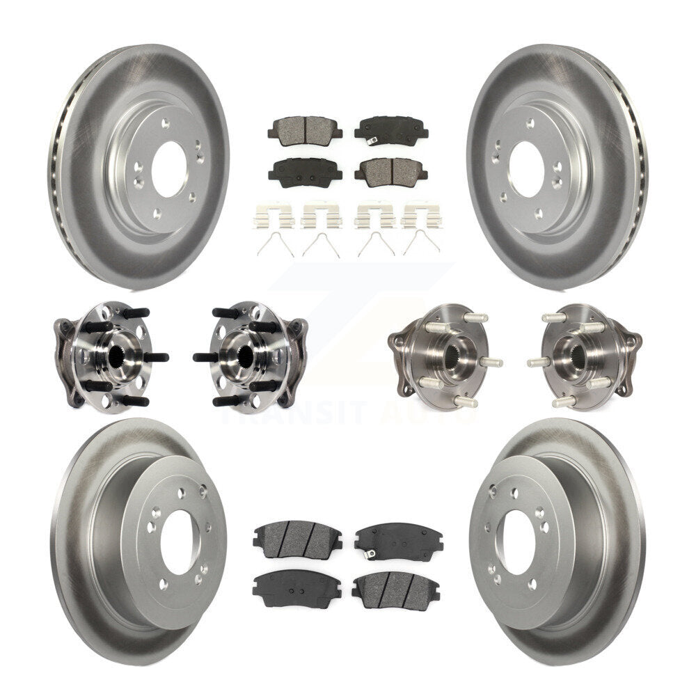 Kit de plaquettes de rotor de frein enduites de roulement de moyeu avant et arrière (10 pièces) pour Hyundai Tucson Ki