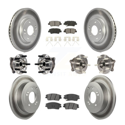 Kit de plaquettes de rotor de frein enduites de roulement de moyeu avant et arrière (10 pièces) pour Hyundai Tucson Ki