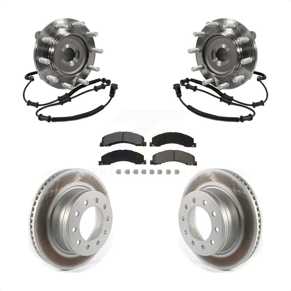 Ensemble de roulement de moyeu avant, Rotor de frein et plaquettes revêtus, Kit pour Ram Dodge 4500 550