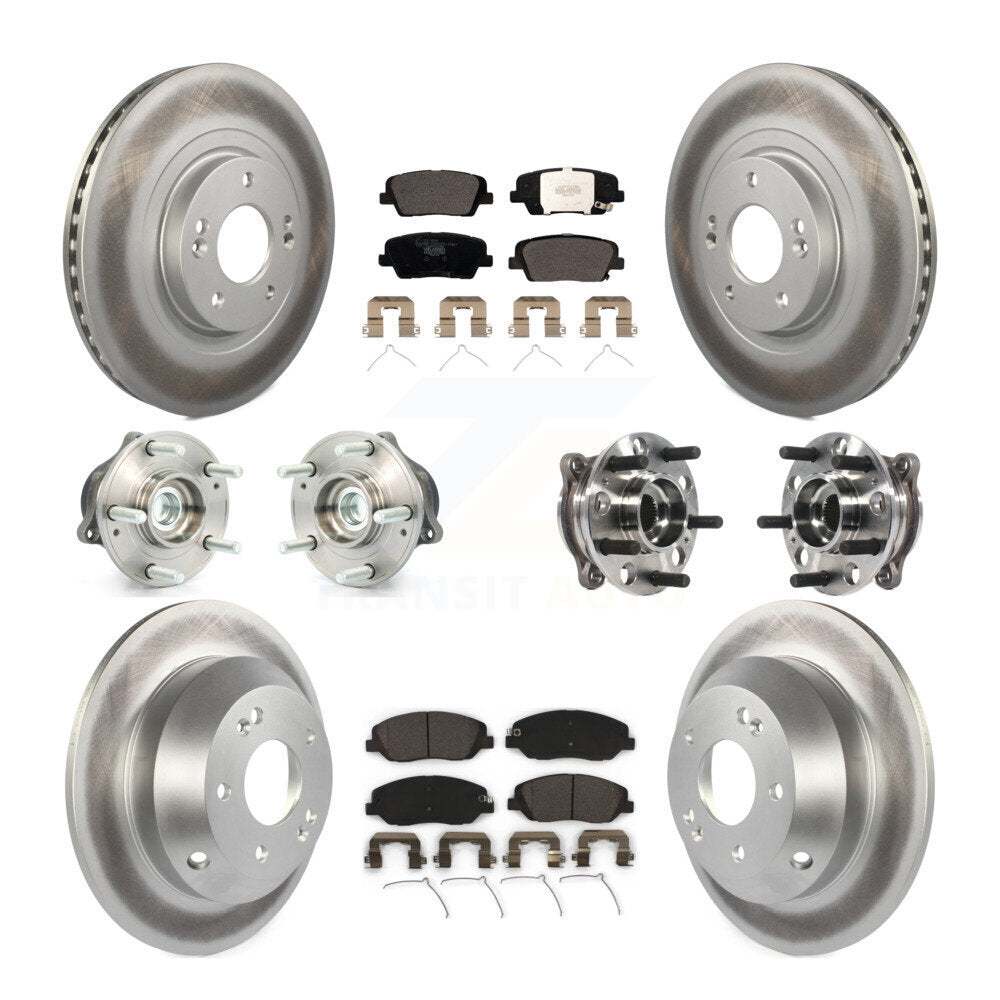 Kit de plaquettes de Rotor de frein revêtues de roulement de moyeu avant et arrière (10 pièces) pour Hyundai Santa Fe X