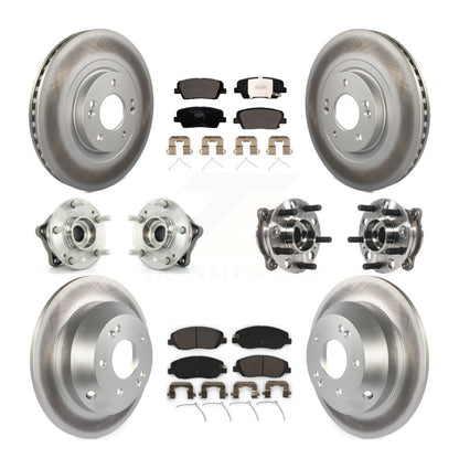 Kit de plaquettes de Rotor de frein revêtues de roulement de moyeu avant et arrière (10 pièces) pour Hyundai Santa Fe X