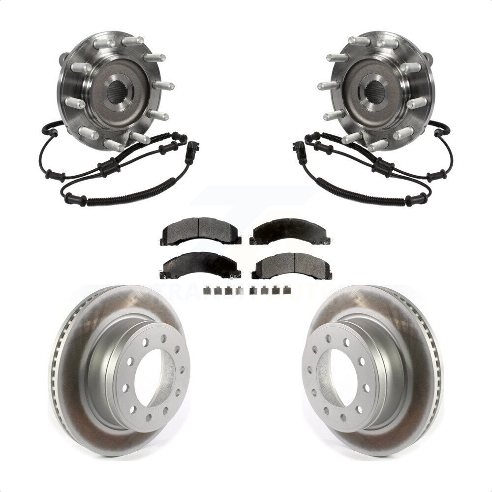 Ensemble de roulement de moyeu avant, Rotor de frein et plaquettes revêtus, Kit pour Ram Dodge 4500 550