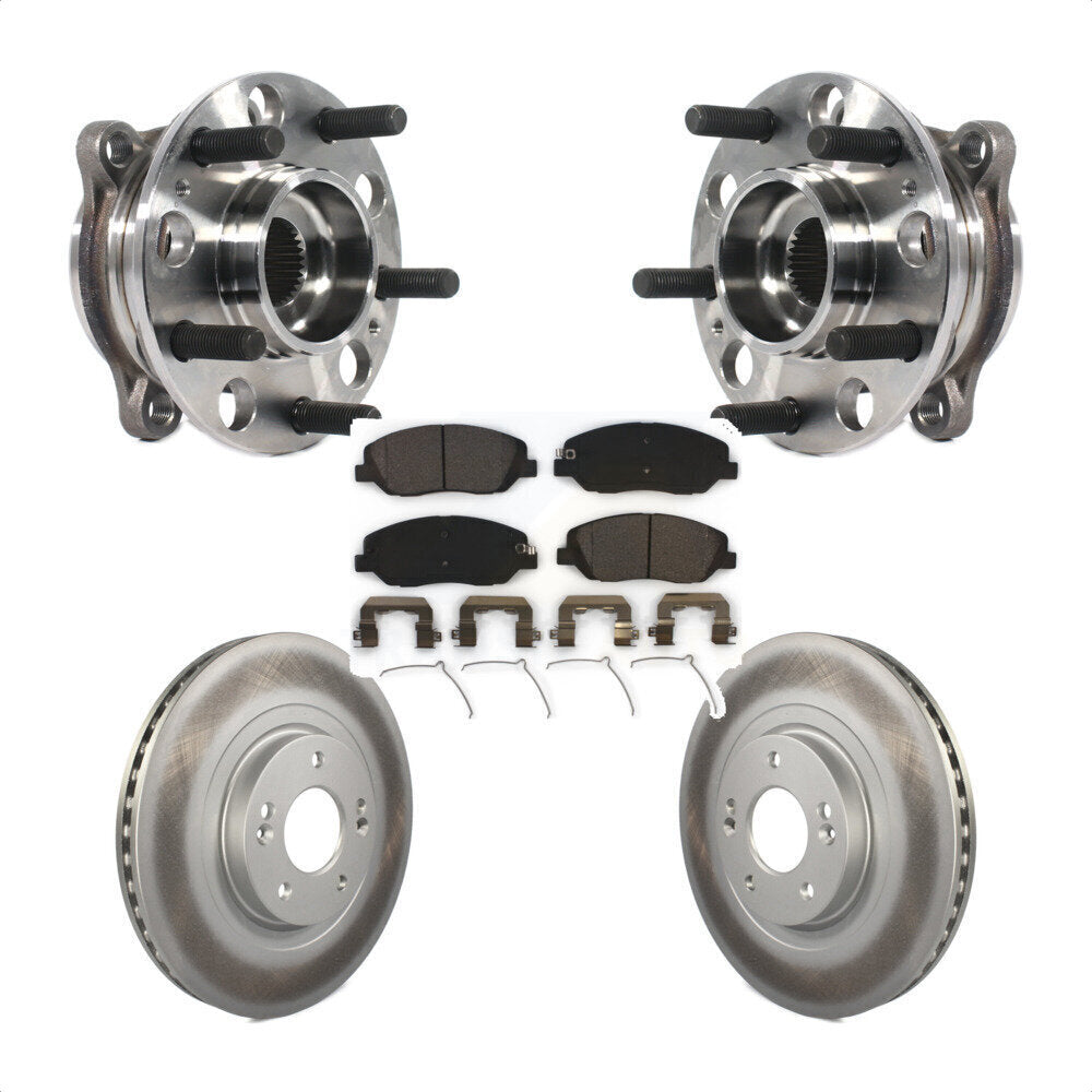 Ensemble de roulement de moyeu avant, Rotor de frein et plaquettes revêtus, Kit pour Hyundai Santa Fe X