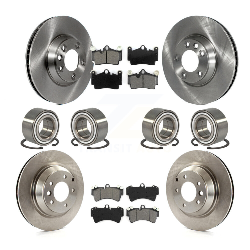 Rotor de frein à disque à roulement avant et arrière et Kit de plaquettes semi-métalliques (10 pièces) pour Audi Q