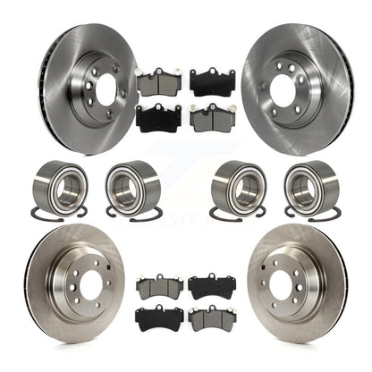 Rotor de frein à disque à roulement avant et arrière et Kit de plaquettes semi-métalliques (10 pièces) pour Audi Q
