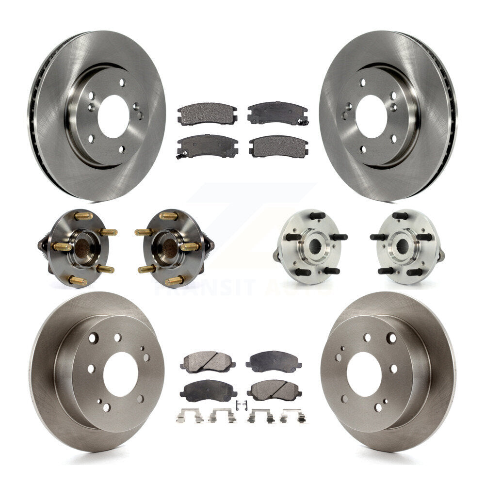 Kit de rotors et plaquettes de frein avec roulement de moyeu avant et arrière (10 pièces) pour Mitsubishi Galan 10-12