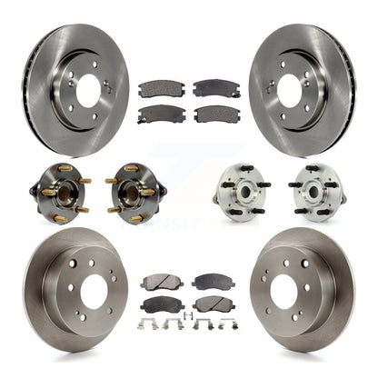 Kit de rotors et plaquettes de frein avec roulement de moyeu avant et arrière (10 pièces) pour Mitsubishi Galan 10-12