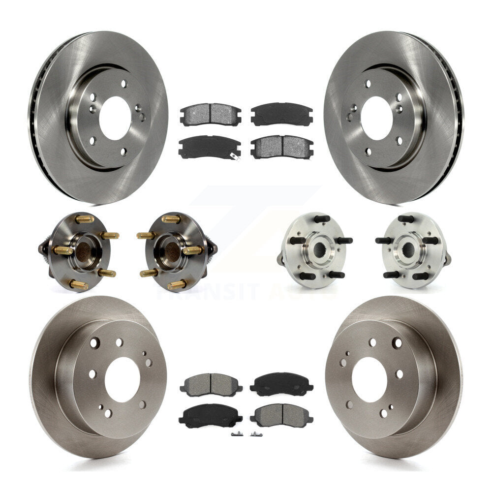 Kit de rotors et plaquettes de frein avec roulement de moyeu avant et arrière (10 pièces) pour Mitsubishi Galan 10-12