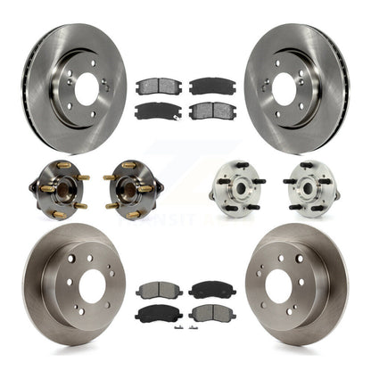 Kit de rotors et plaquettes de frein avec roulement de moyeu avant et arrière (10 pièces) pour Mitsubishi Galan 10-12