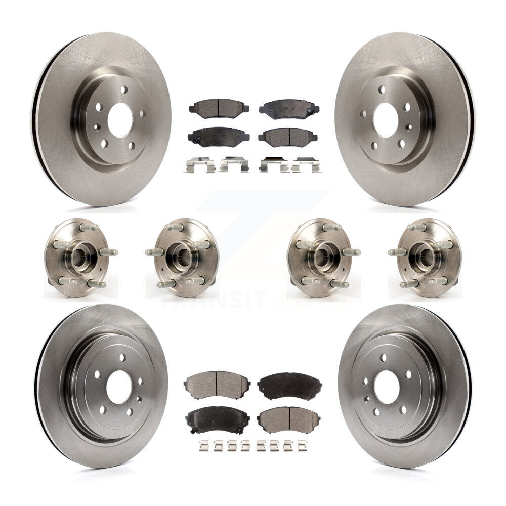 Kit de rotors et plaquettes de frein à disque, roulements de moyeu avant et arrière (10 pièces) pour Cadillac CTS