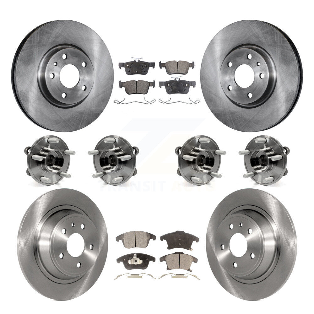 Kit de rotors et plaquettes de frein à disque, roulements de moyeu avant et arrière (10 pièces) pour Ford Fusion