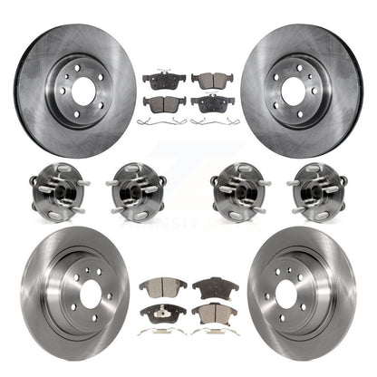 Kit de rotors et plaquettes de frein à disque, roulements de moyeu avant et arrière (10 pièces) pour Ford Fusion