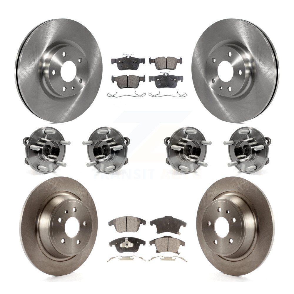 Kit de rotors et plaquettes de frein à disque, roulements de moyeu avant et arrière (10 pièces) pour Lincoln MKZ