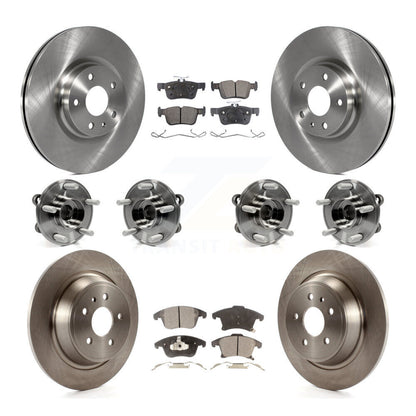Kit de rotors et plaquettes de frein à disque, roulements de moyeu avant et arrière (10 pièces) pour Lincoln MKZ