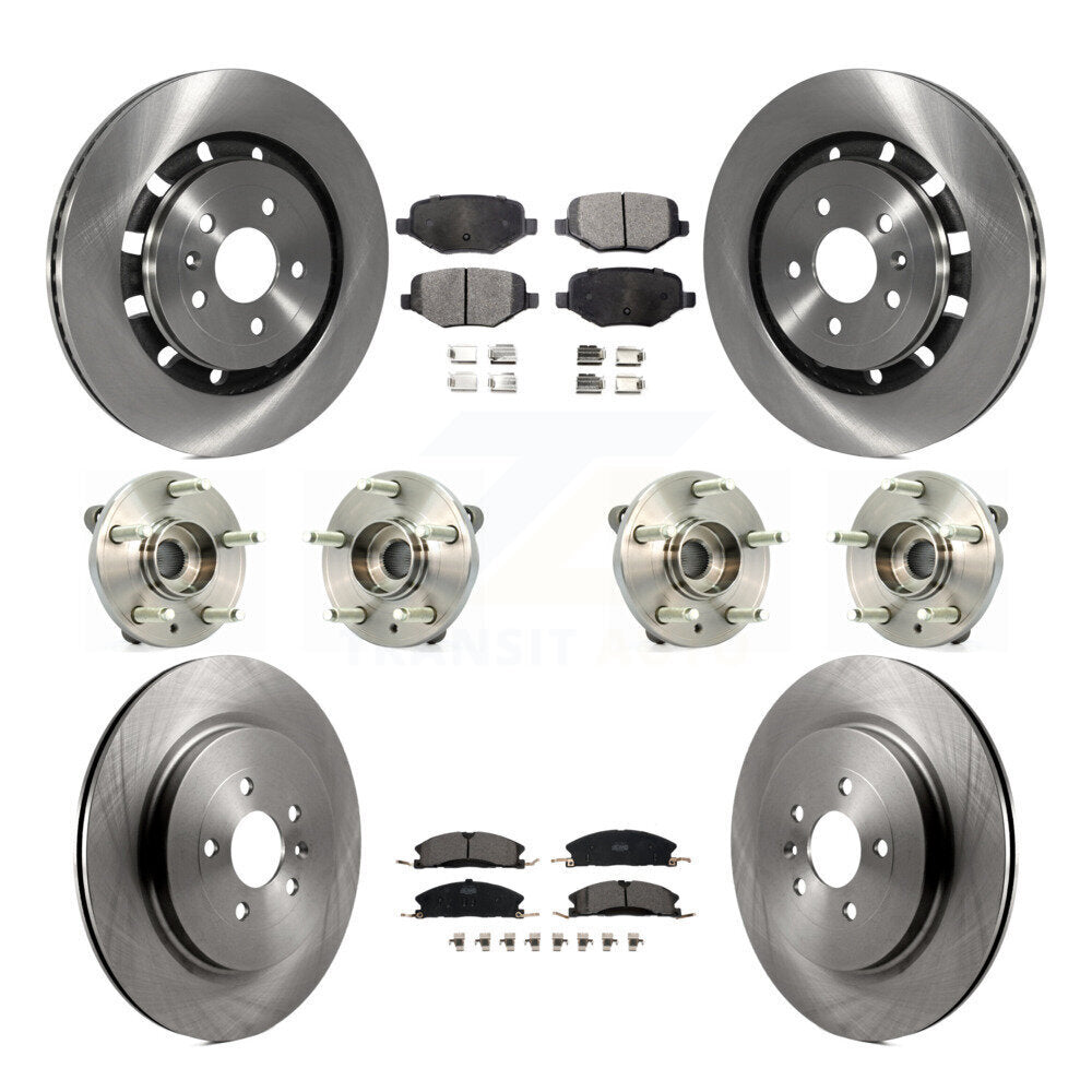 Kit de plaquettes de Rotor de frein, roulement de moyeu avant et arrière (10 pièces) pour Ford Lincoln Flex MKS MK