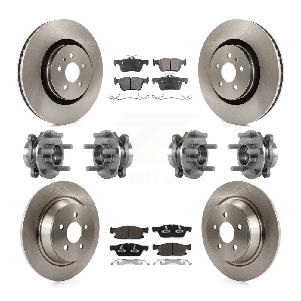 Kit de plaquettes de Rotor de frein, roulement de moyeu avant et arrière (10 pièces) pour Ford Edge Lincoln Nautilu