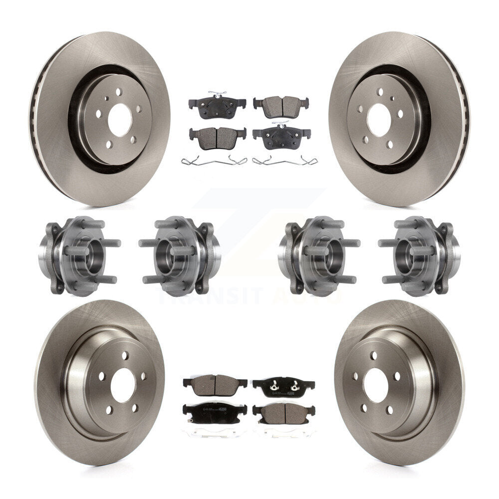 Kit de rotors et plaquettes de frein, roulement de moyeu avant et arrière (10 pièces) pour Lincoln Continental AW