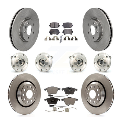 Kit de rotors et plaquettes de frein à disque, roulements de moyeu avant et arrière (10 pièces) pour Volkswagen CC