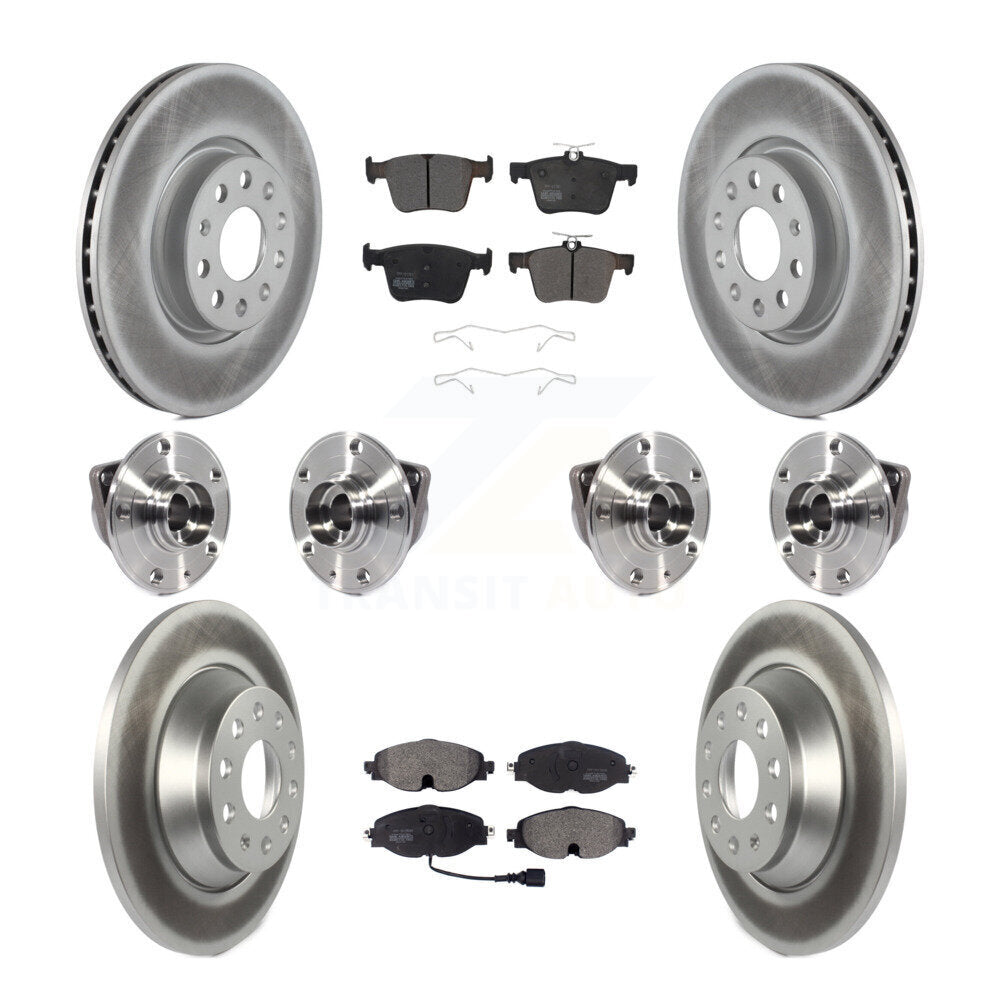 Kit de rotor et de plaquettes de frein revêtus de roulement de moyeu avant et arrière (10 pièces) pour Audi TT Quattr
