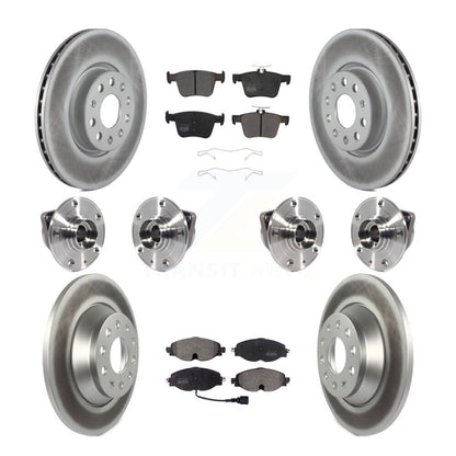 Kit de rotor et de plaquettes de frein revêtus de roulement de moyeu avant et arrière (10 pièces) pour Audi TT Quattr