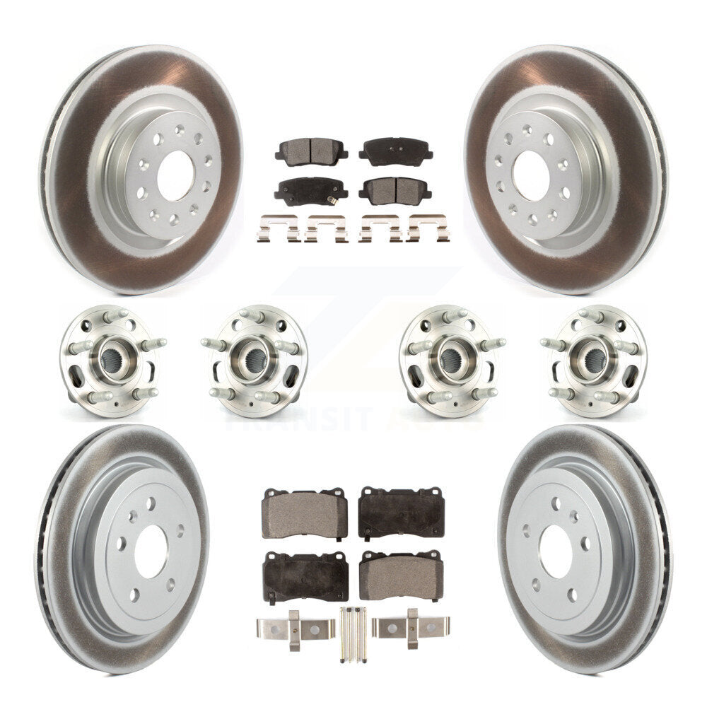 Kit de Rotor et de plaquettes de frein à disque revêtus de roulement de moyeu avant et arrière (10 pièces) pour Cadillac CT