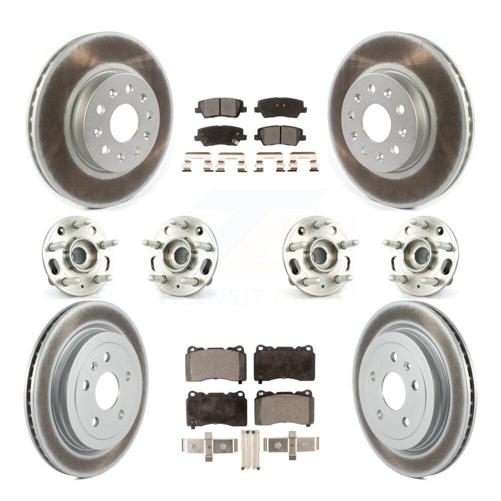 Kit de Rotor et de plaquettes de frein à disque revêtus de roulement de moyeu avant et arrière (10 pièces) pour Cadillac CT