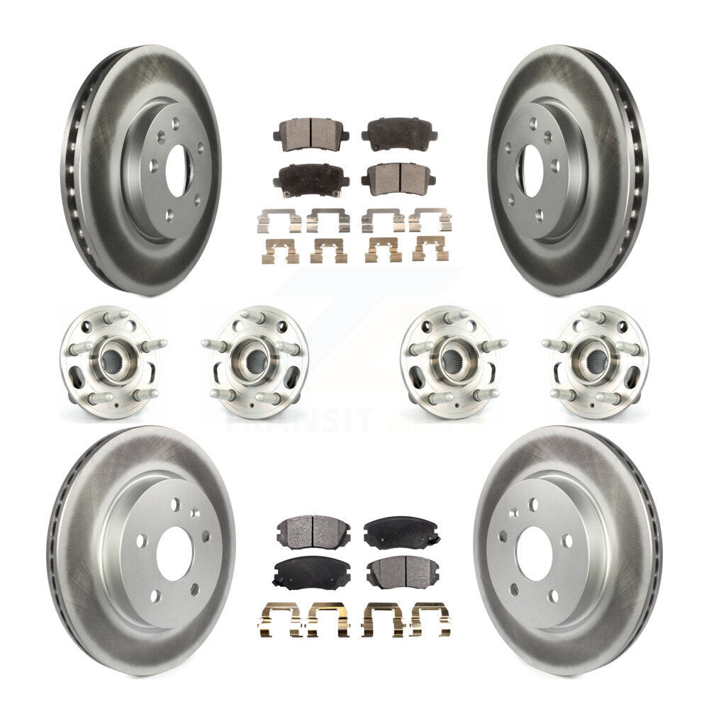 Kit de rotors et plaquettes de frein revêtus de roulement de moyeu avant et arrière (10 pièces) pour Chevrolet Malib
