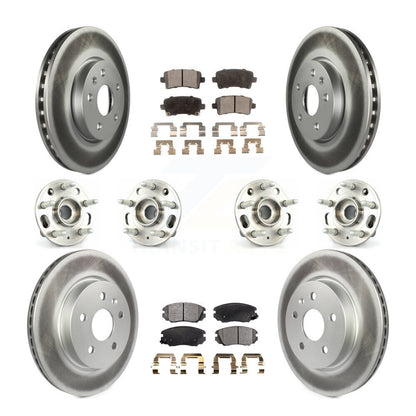 Kit de rotors et plaquettes de frein revêtus de roulement de moyeu avant et arrière (10 pièces) pour Chevrolet Malib