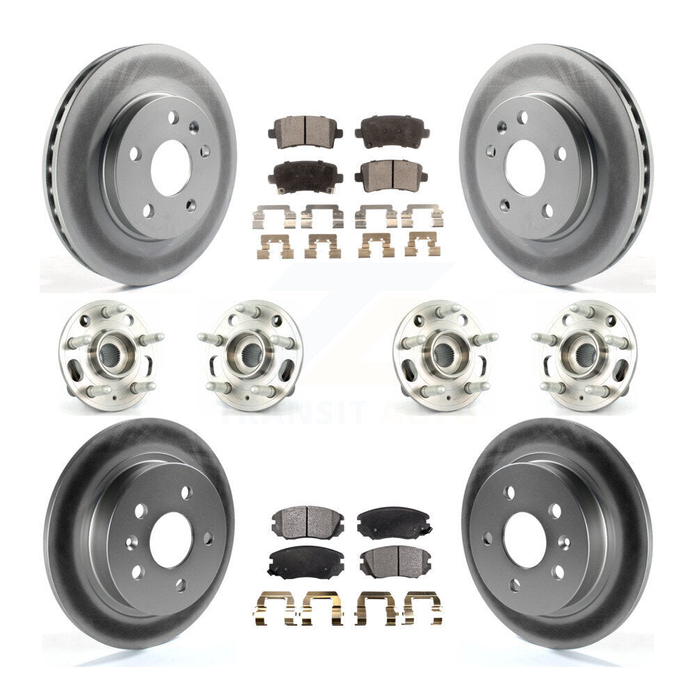 Kit de rotors et plaquettes de frein revêtus de roulement de moyeu avant et arrière (10 pièces) pour Chevrolet Malib