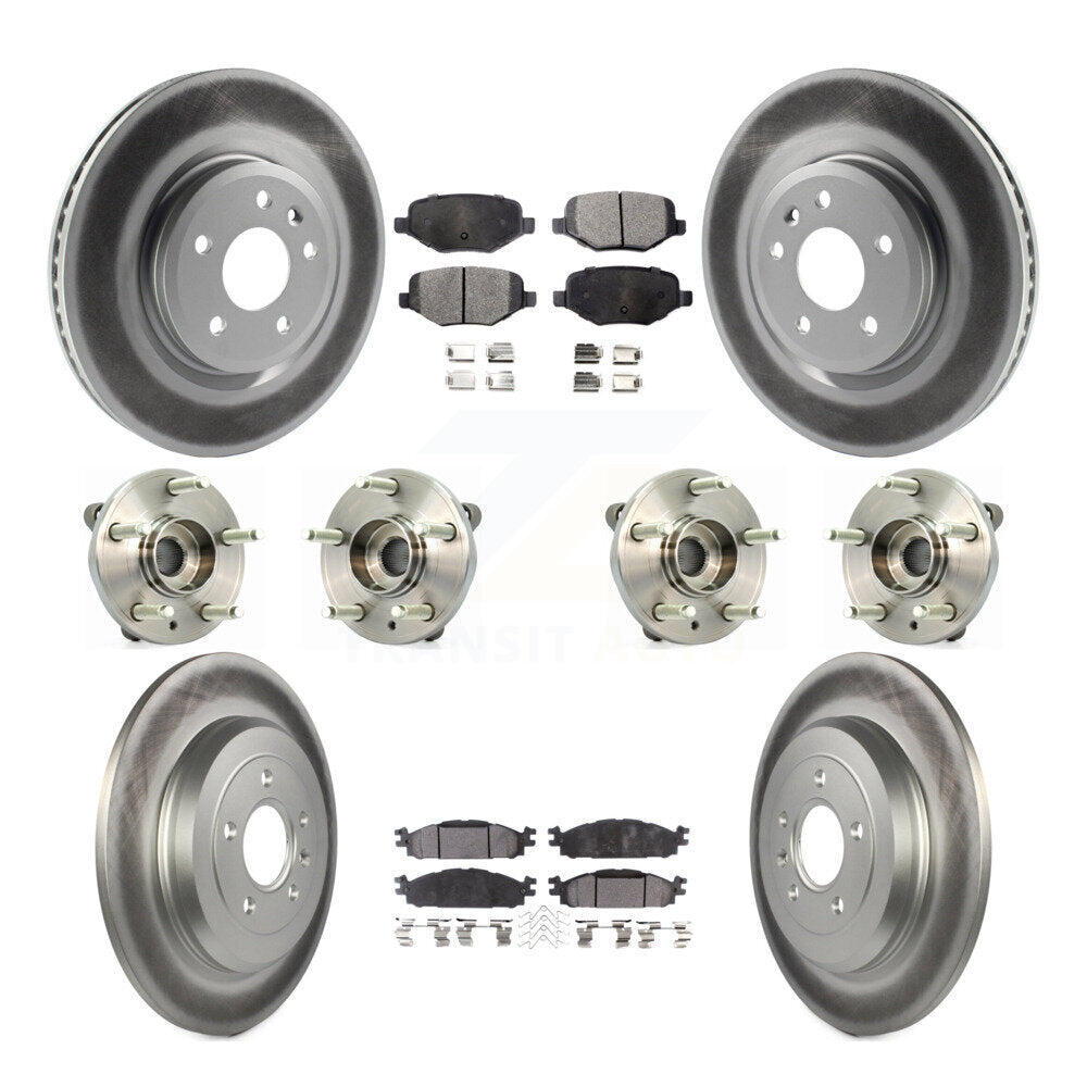 Kit de plaquettes de rotor de frein, roulement de moyeu avant et arrière (10 pièces) pour Ford Flex Taurus MK