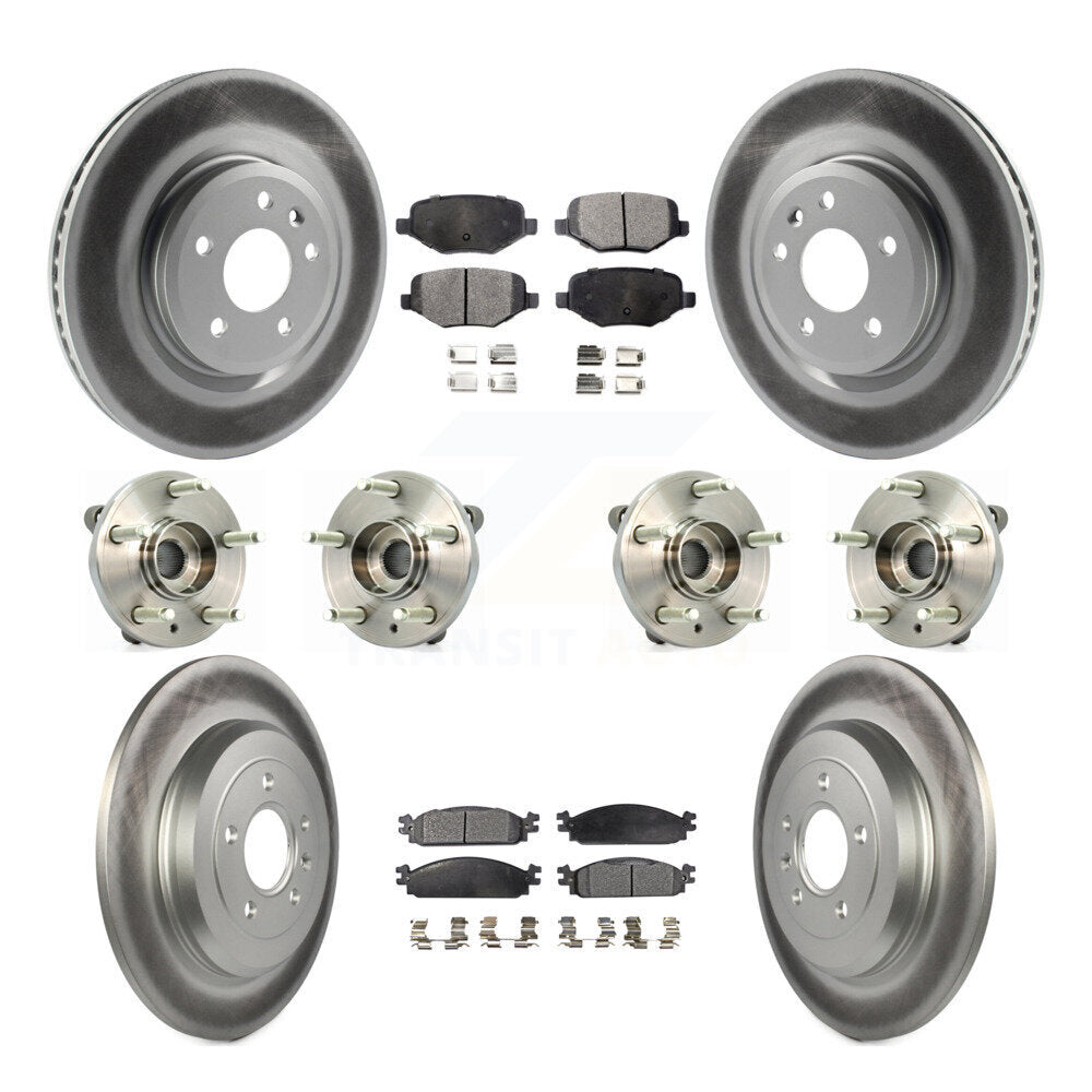 Kit de plaquettes de rotor de frein, roulement de moyeu avant et arrière (10 pièces) pour Lincoln MK 2009 – 2010