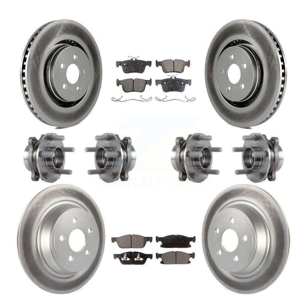 Kit de plaquettes de Rotor de frein, roulement de moyeu avant et arrière (10 pièces) pour Ford Edge Lincoln MK