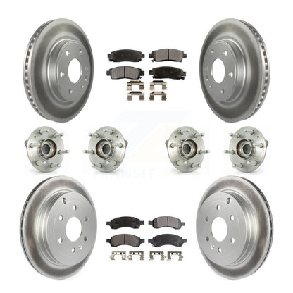 Kit de rotors et plaquettes de frein revêtus de roulement de moyeu avant et arrière (10 pièces) pour GMC Acadia Buic