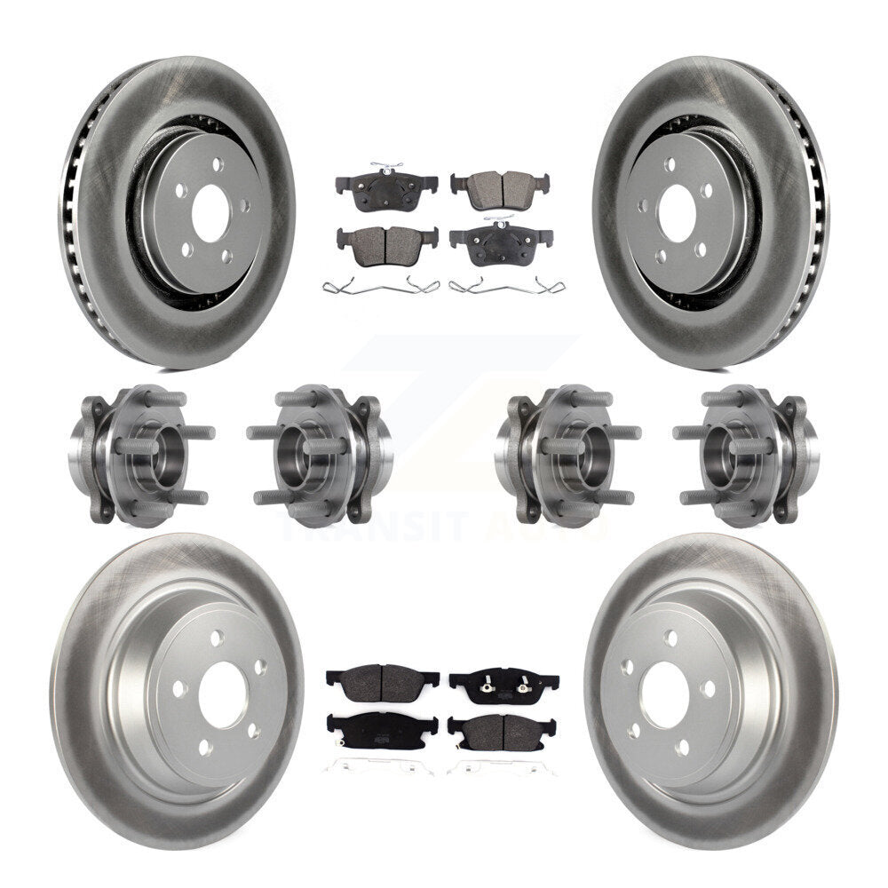 Kit de plaquettes de Rotor de frein revêtues de roulement de moyeu avant et arrière (10 pièces) pour Lincoln Continenta