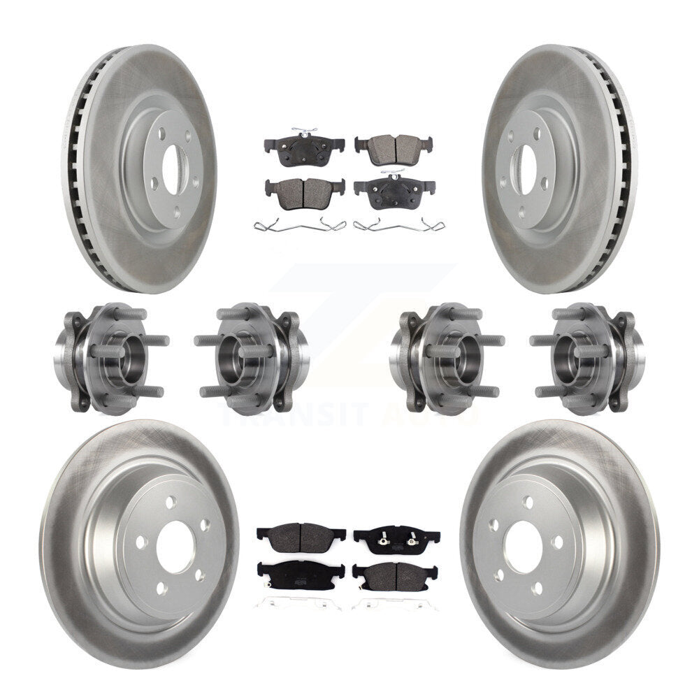 Kit de plaquettes de Rotor de frein revêtues de roulement de moyeu avant et arrière (10 pièces) pour Lincoln Continenta
