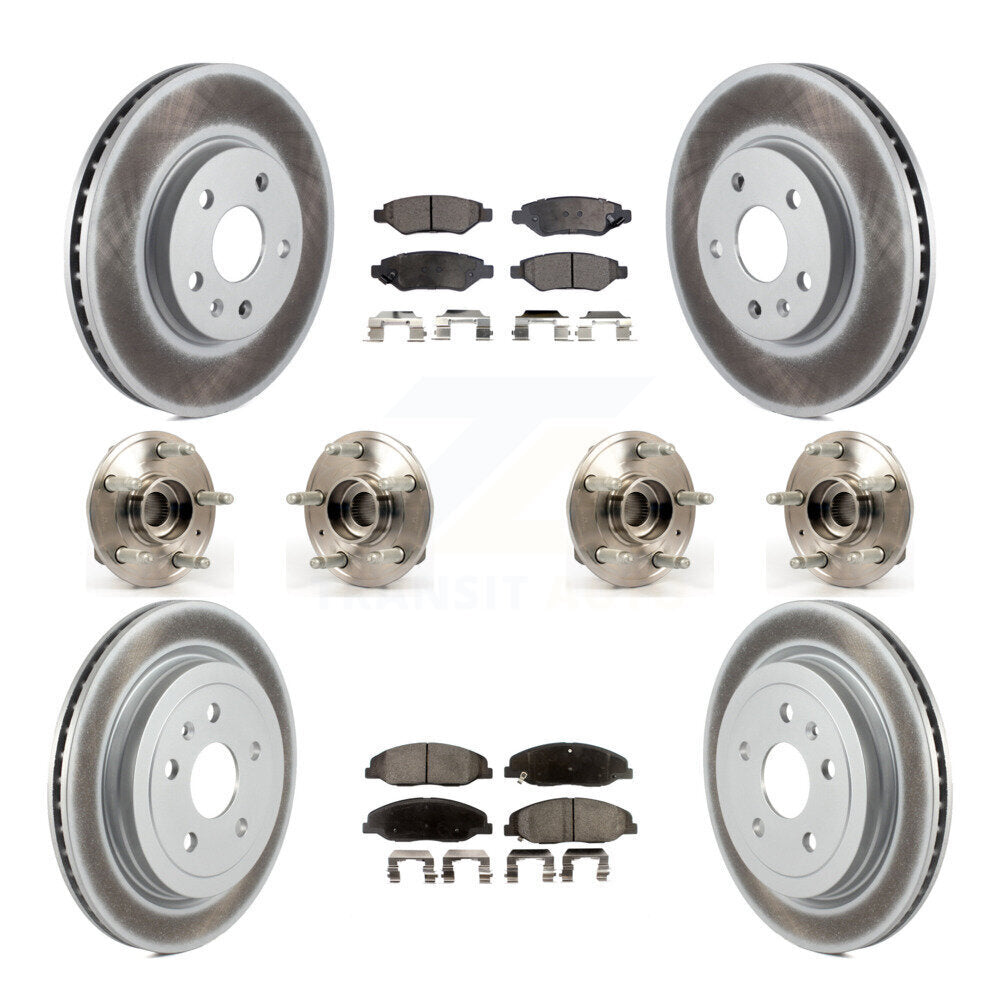 Kit de Rotor et de plaquettes de frein à disque revêtus de roulement de moyeu avant et arrière (10 pièces) pour Cadillac CT