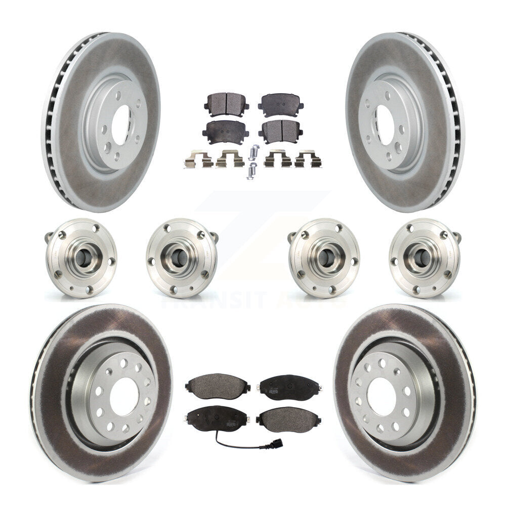 Kit de rotor et de plaquettes de frein revêtus de roulement de moyeu avant et arrière (10 pièces) pour Volkswagen CC AW