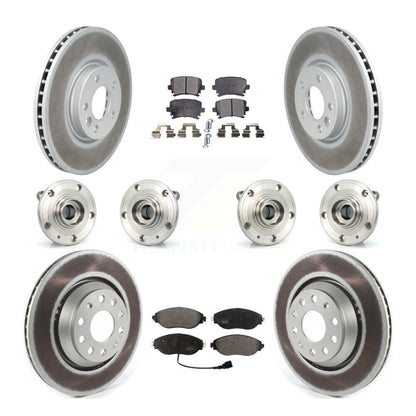 Kit de rotor et de plaquettes de frein revêtus de roulement de moyeu avant et arrière (10 pièces) pour Volkswagen CC AW