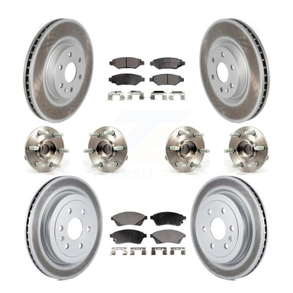 Kit de rotor et de plaquettes de frein revêtus de roulement de moyeu avant et arrière (10 pièces) pour Cadillac SRX Saa