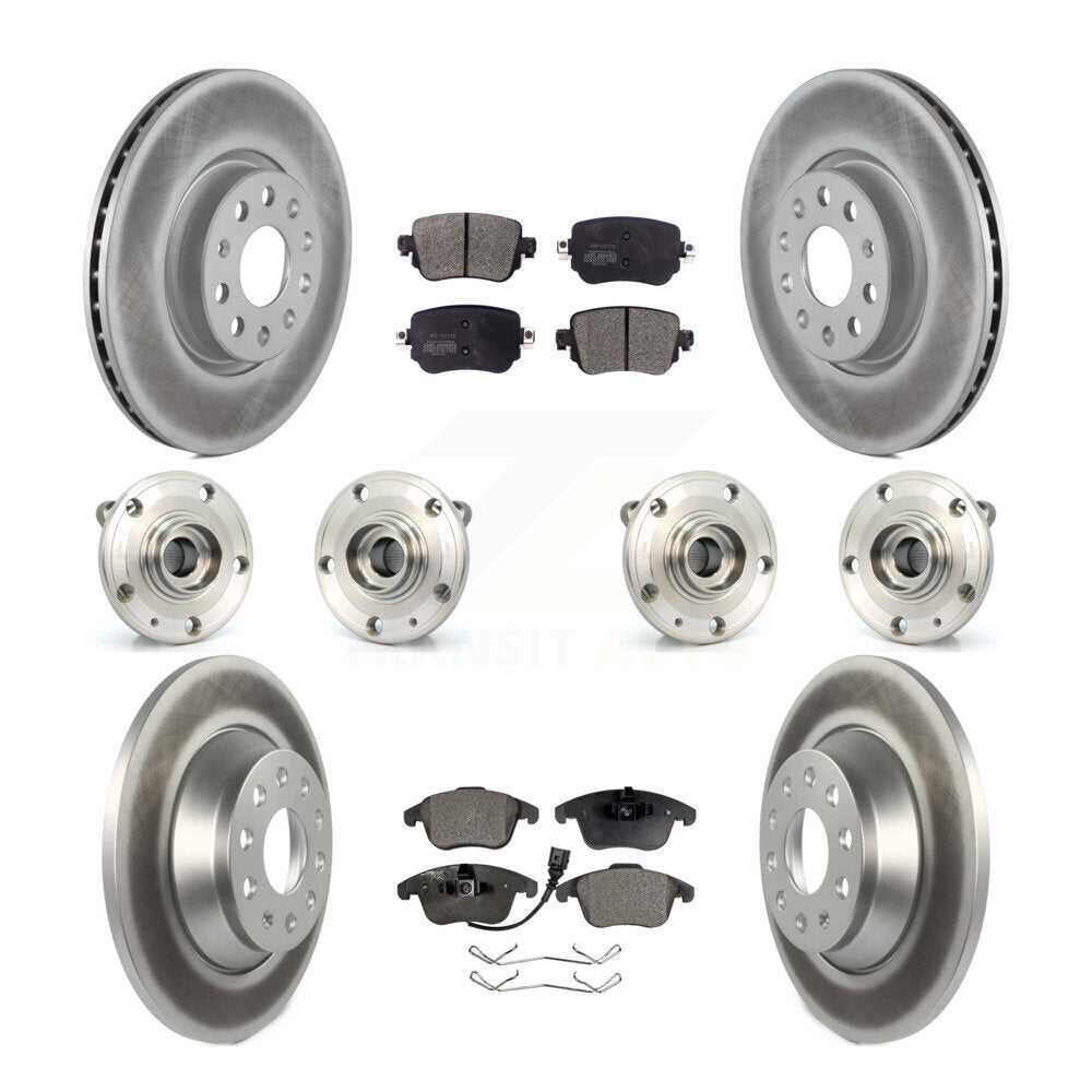 Kit de rotor et de plaquettes de frein revêtus de roulement de moyeu avant et arrière (10 pièces) pour Audi Q3 Quattr