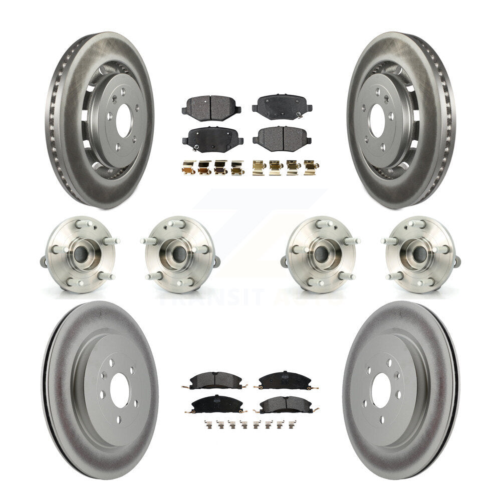 Kit de plaquettes de rotor de frein à disque revêtues de roulement de moyeu avant et arrière (10 pièces) pour Ford Explore