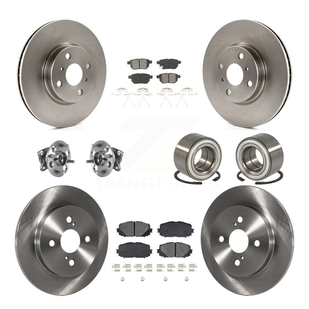 Kit de rotors et plaquettes de frein à disque, roulements de moyeu avant et arrière (10 pièces) pour Toyota Yaris