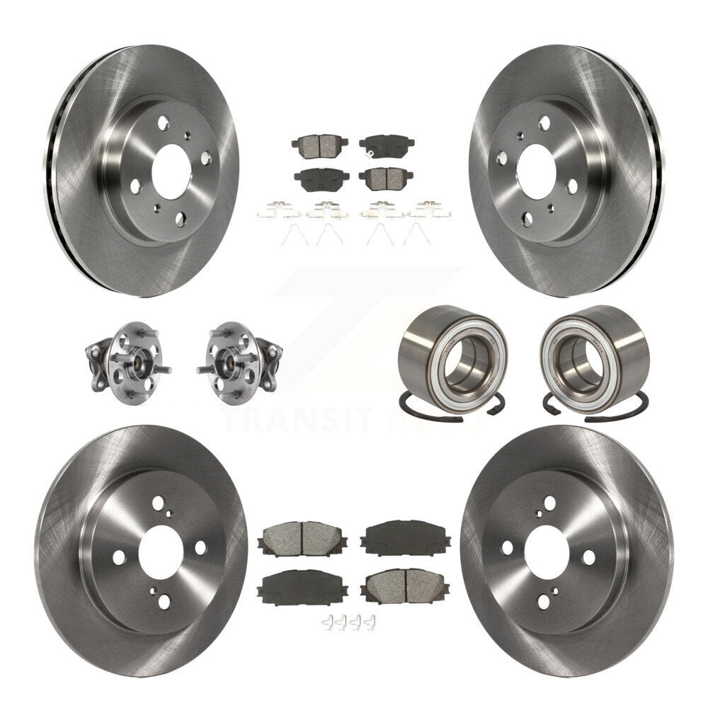 Kit de rotors et plaquettes de frein à disque, roulements de moyeu avant et arrière (10 pièces) pour Toyota Yaris